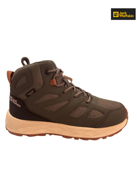 Jack Wolfskin Boy's Dark Green Woodland 2 Texapore Mid K |Jack Wolfskin in Lebanon