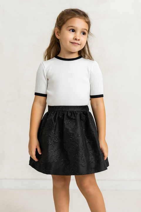 POMPdeLUX Girl's Black Iris Skirt  |POMPdeLUX in Lebanon
