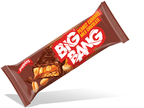 Poppins Big Bang Peanut Caramel Milk Chocolate 20g