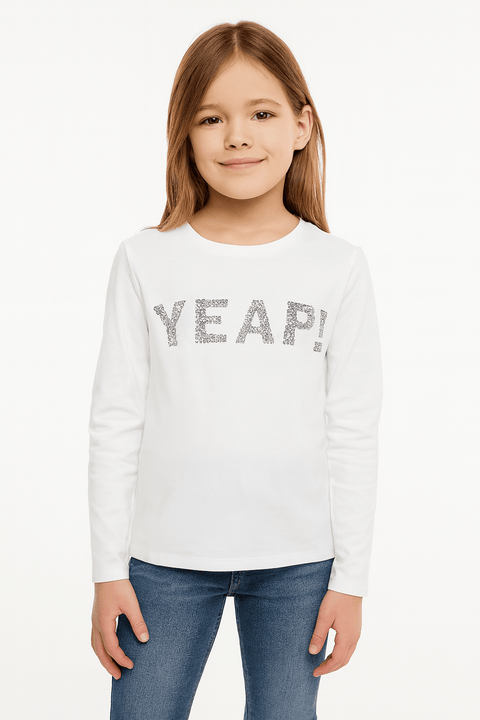 S.Oliver Girl's White Long-Sleeve Blouse |S.Oliver in Lebanon