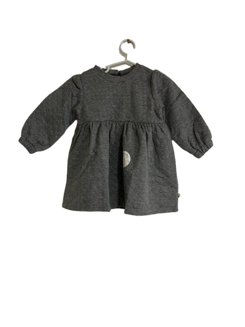 POMPdeLUX Baby Girl's Grey Long-Sleeve Dress |POMPdeLUX in Lebanon