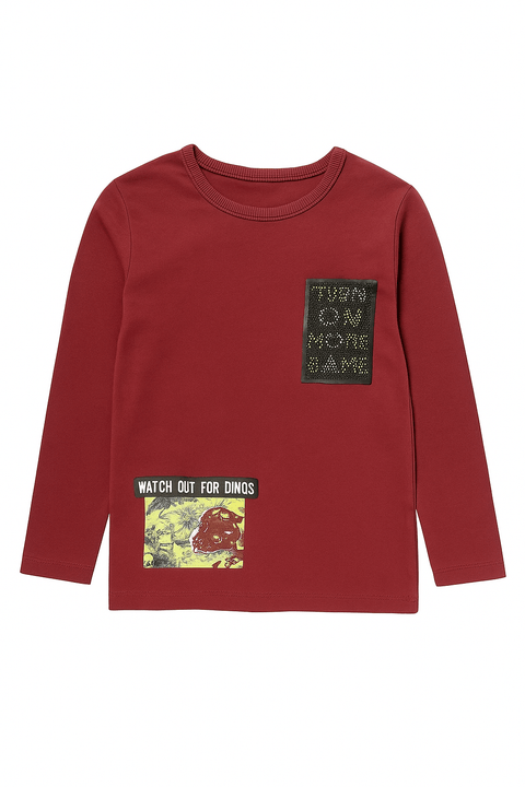 S.Oliver Boy's Burgundy Long-Sleeve Blouse |S.Oliver in Lebanon