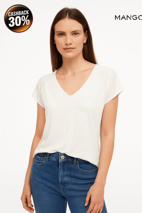 Mango Women's White Sleeveless Top| Mango in Lebanon