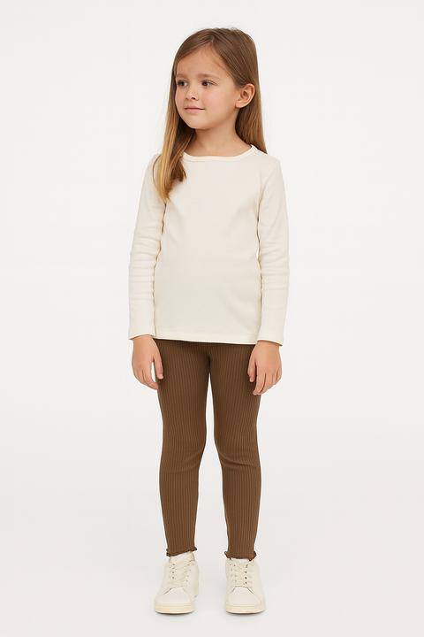 POMPdeLUX Girl's Dark Brown Legging | POMPdeLUX in Lebanon