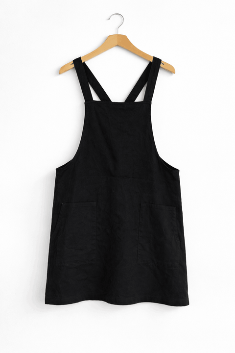 Tinseltown Women's Black Denim Pullover Pinafore Dress | Tinseltown In Lebanon