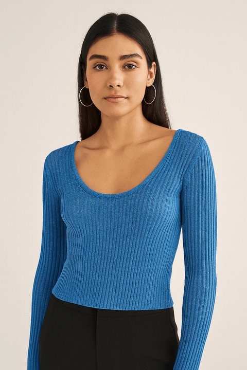 LeGer Women's Blue Long-Sleeve Blouse | LeGer in Lebanon