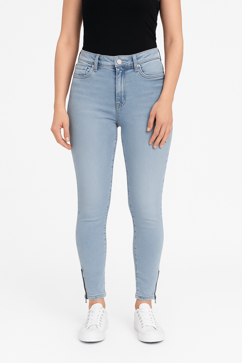 Re Generation Women's Light Blue High Rise Ankle Skinny Hydro Jeans | Re Generation In Lebanon