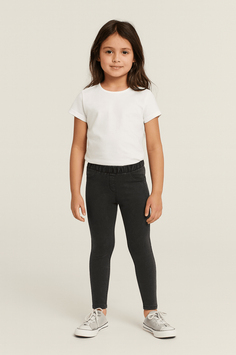 S.Oliver Girl's Washed Black Slim Pants |S.Oliver in Lebanon