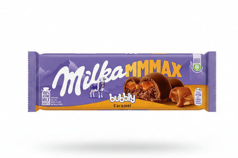 Milka Mmmax bubble chocolate bar packaging on a white background