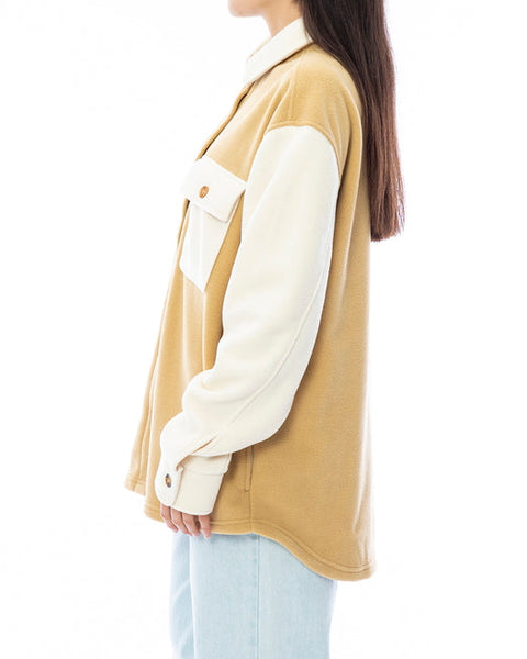 RVCA Women's Beige Bottomed Fleece Jacket | RVCA In Lebanon