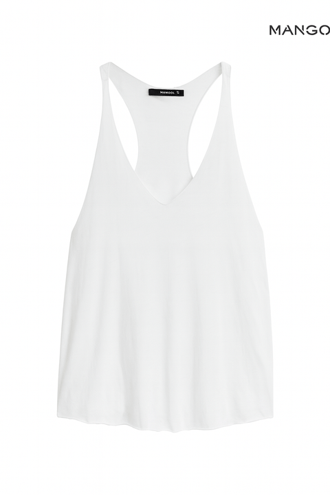 Mango Women's White Sleeveless Blouse| Mango in Lebanon