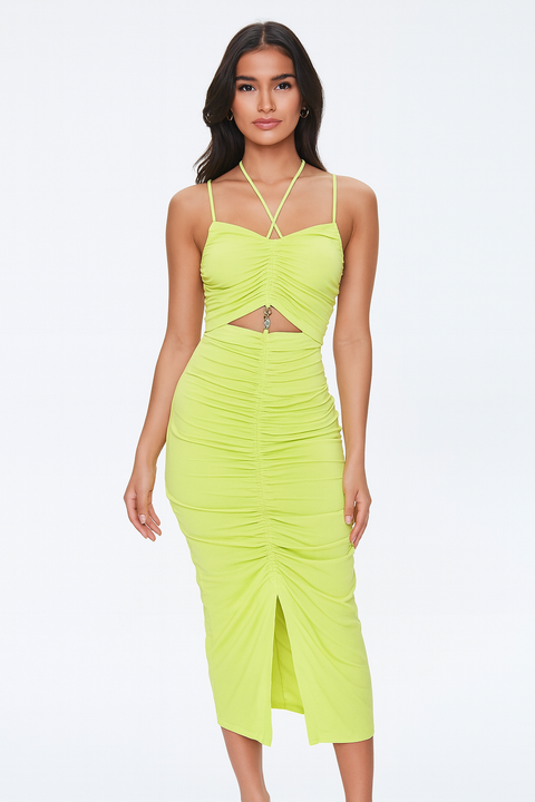 Forever 21 Women's Light Green Sleeveless Cutout Dress | Forever 21 In Lebanon