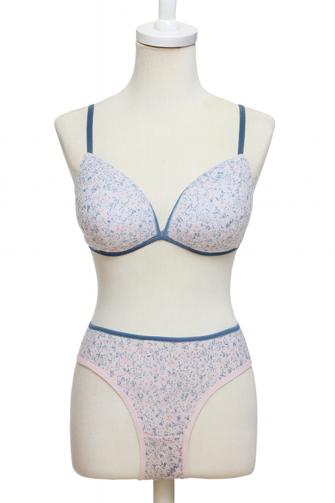 Demar Women's Pink Cotton Liberty 2 Piece Lingerie Set | Demar In Lebanon