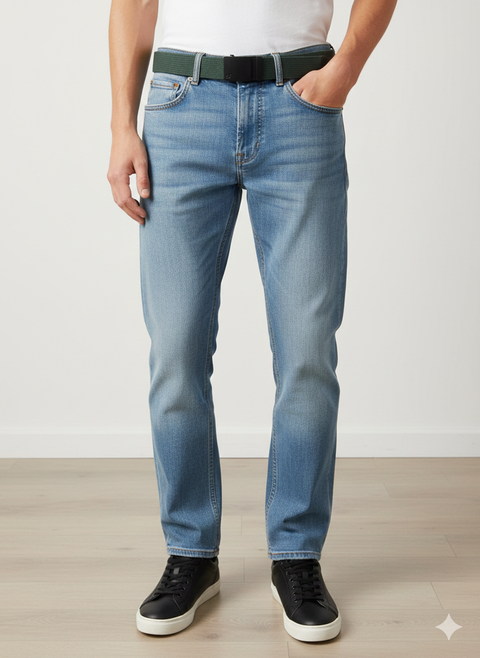 Puli& Bear Men's Dark Green Belt