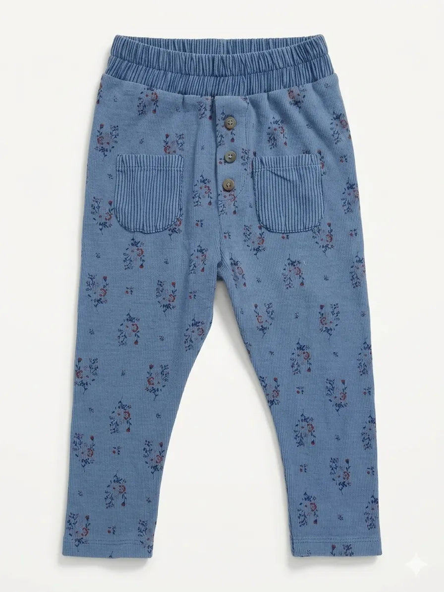 Zara Baby Girl's Blue Floral Pant | Zara In Lebanon