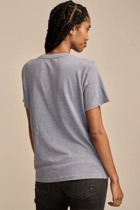 Lucky Brand Women's Blue beaded lucky floral classic Crew T-shirt  |  Lucky Brand in Lebanon