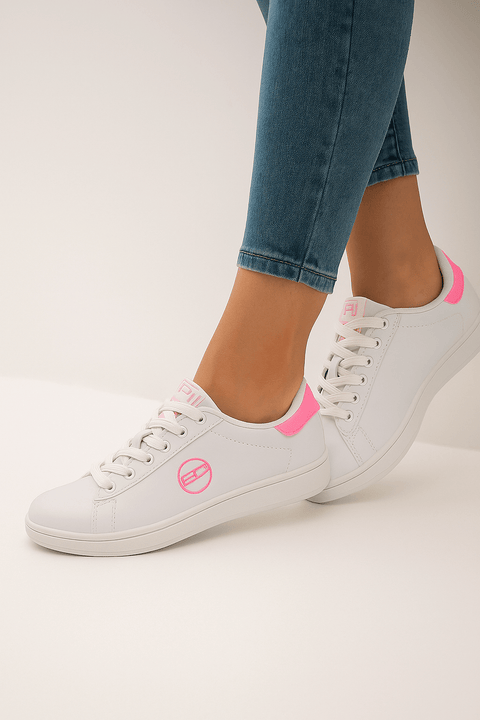 Enrico Coveri Women's Fluo Pink Fall Glitter Sneakers |Enrico Coveri In Lebanon