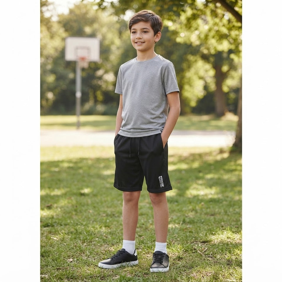 Sinsay Boy's Black Adjustable Drawstring Waist Athletic Shorts
