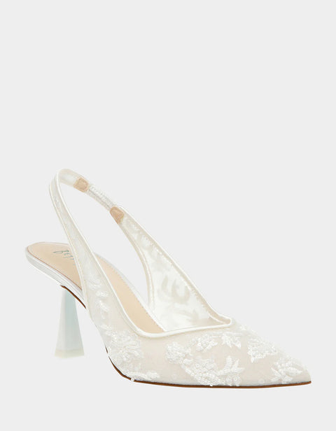 Betsey Johnson Women’s White Nikki Ivory Heel | Betsey Johnson In Lebanon
