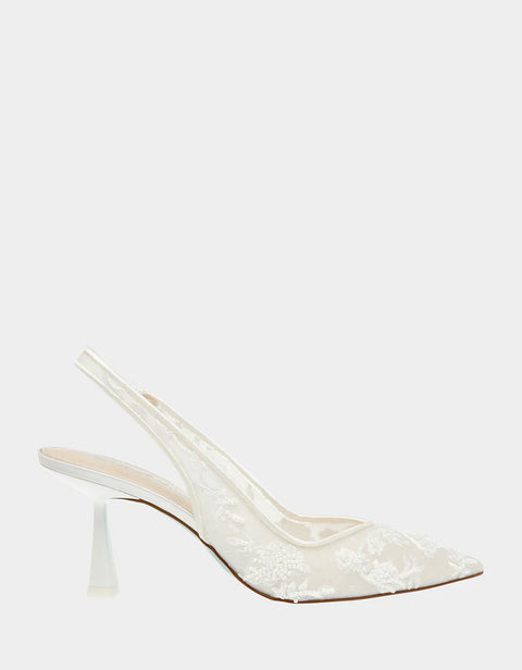 Betsey Johnson Women’s White Nikki Ivory Heel | Betsey Johnson In Lebanon