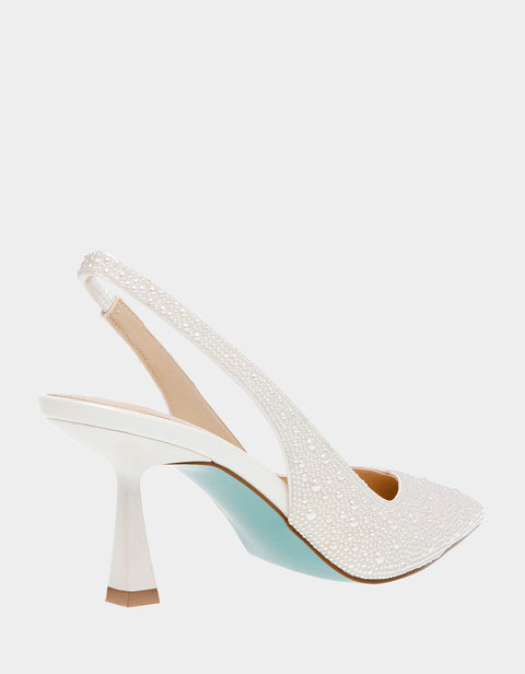 Betsey Johnson Women's White Rhinestone Heels |Betsey Johnson  In Lebanon