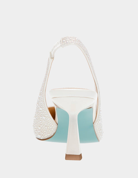 Betsey Johnson Women's White Rhinestone Heels |Betsey Johnson  In Lebanon