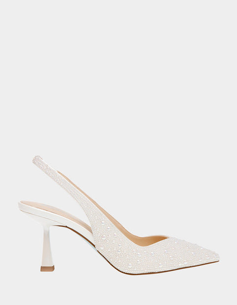 Betsey Johnson Women's White Rhinestone Heels |Betsey Johnson  In Lebanon