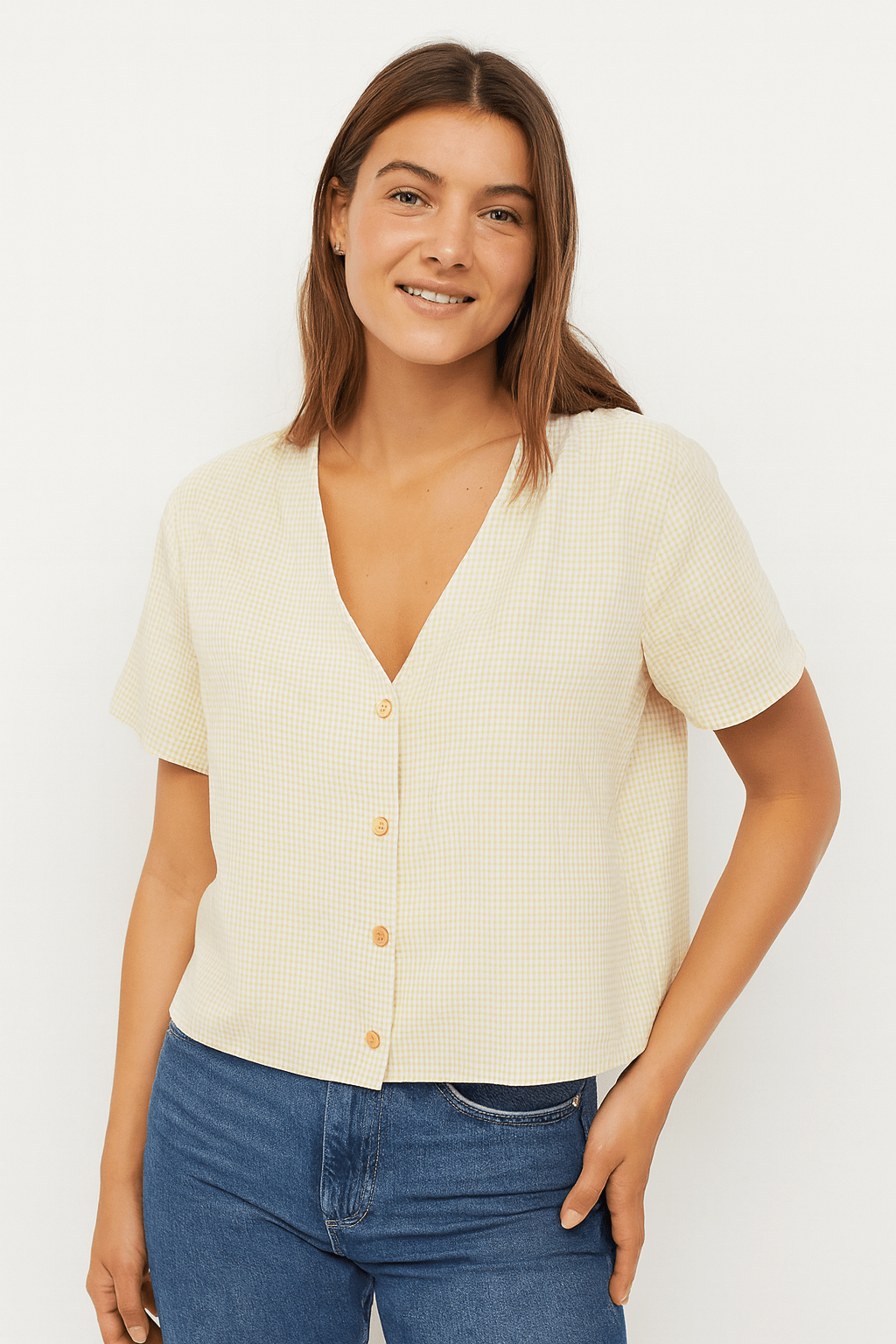 Mango Women's Beige See-Through Short-Sleeve Shirt| Mango in Lebanon