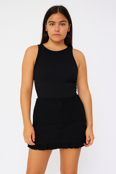 Forever 21 Women's Black Rushed Skirt | Forever 21 In Lebanon