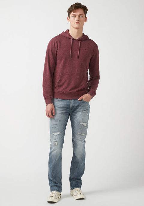 Buffalo David Bitton Men’s Washed Maroon Lightweight Hoodie | Buffalo David Bitton In Lebanon