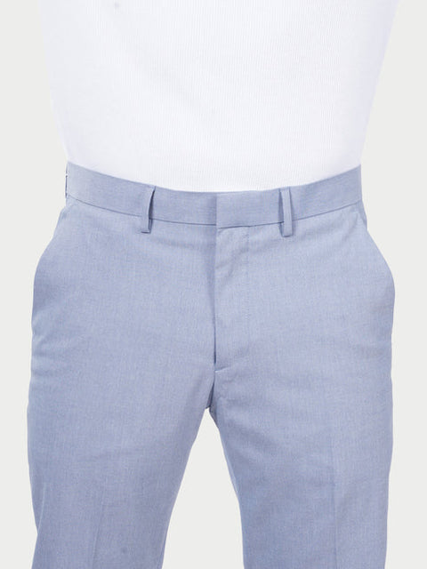 Celio Men's Light Blue Solid Slim Fit Polyester Trouser | Celio In Lebanon