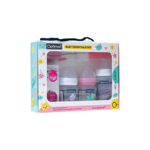 Optimal baby essentials set packaging on a white background