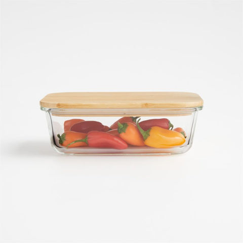 Dr Home Division Wooden Glass Food Storage 640ML  | Dr Home Division In Lebanon