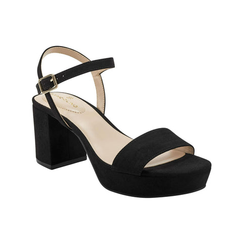 Bandolino Women's Black  Pennie 2 Faux Suede Ankle Strap Slingback Sandals  | Bandolino  in Lebanon