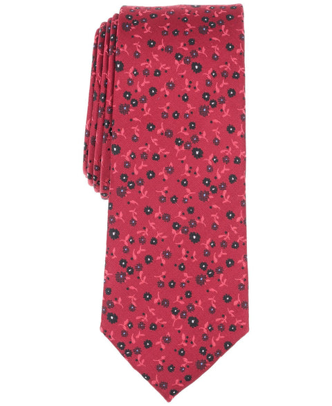 Bar III Men's Red With White-Dot Floral Tie | Bar III In Lebanon