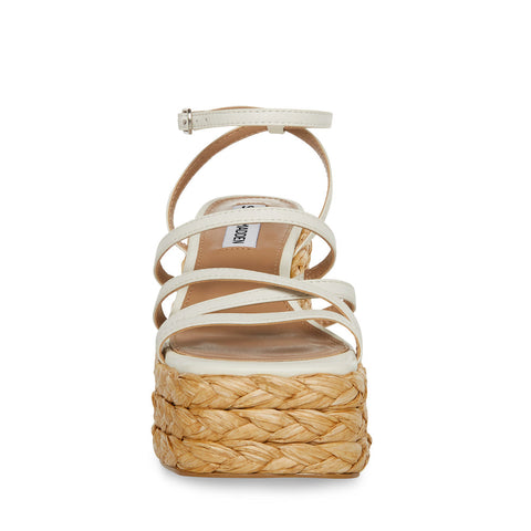 Steve Madden Women's White Leather Belise Sandals | Steve Madden In Lebanon