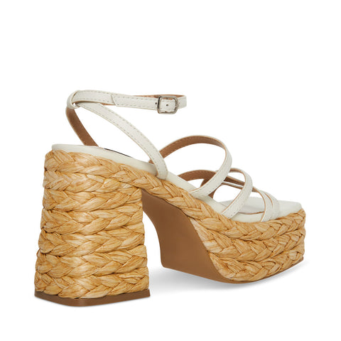 Steve Madden Women's White Leather Belise Sandals | Steve Madden In Lebanon