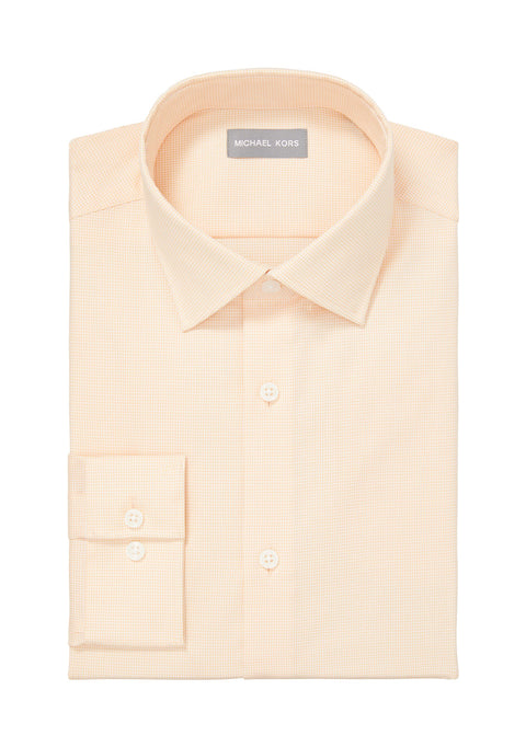 Light pink dress shirt with collar and cuff on a white background