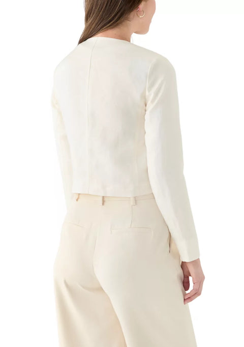 Anne Klein Women's Off White Long Sleeve Linen Jacket | Anne Klein In Lebanon