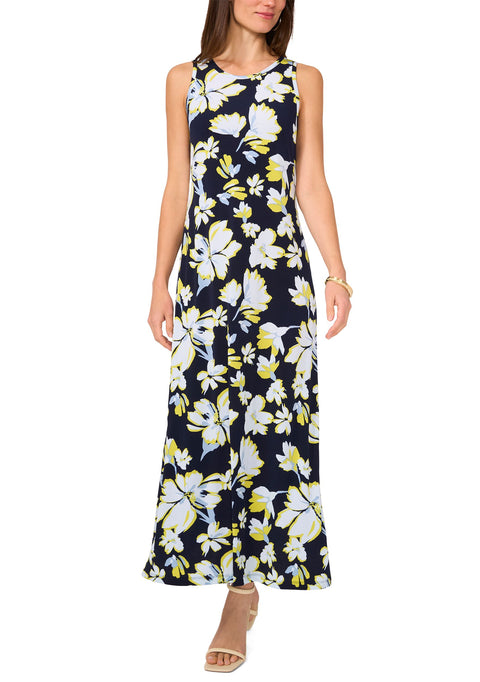 Vince Camuto Women's Navy Sleeveless Floral Printed Dress | Vince Camuto In Lebanon