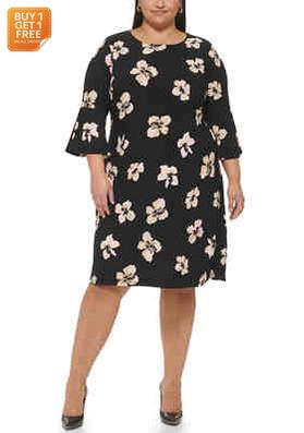 Tommy Hilfiger Women's Black Floral Knit Dress |Tommy Hilfiger In Lebanon