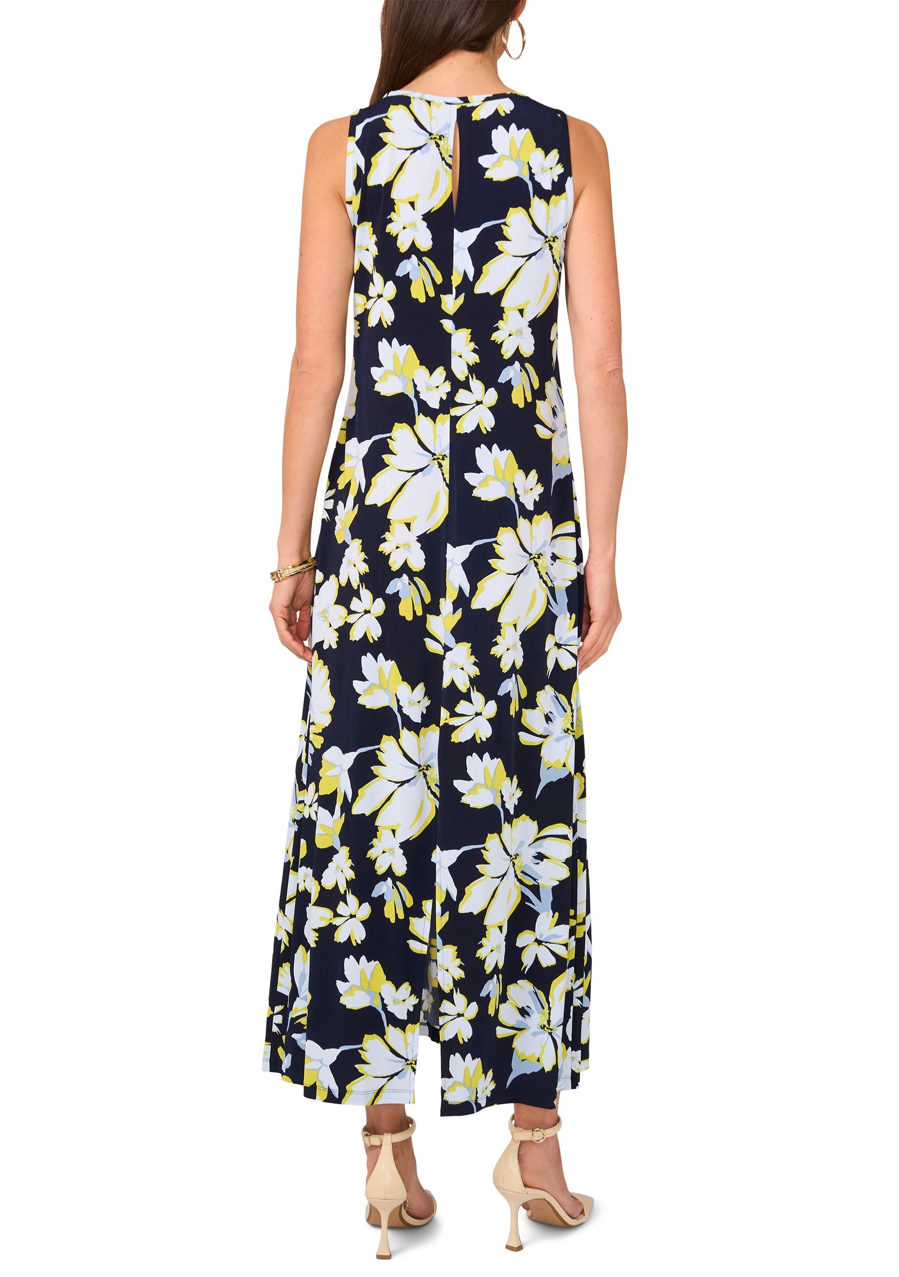 Vince Camuto Women's Navy Sleeveless Floral Printed Dress | Vince Camuto In Lebanon