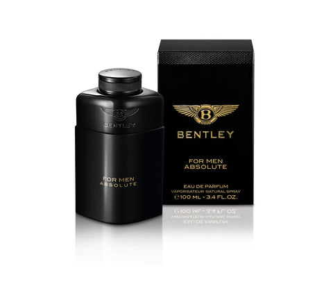 Bentley for Men Absolute perfume bottle and packaging on a white background