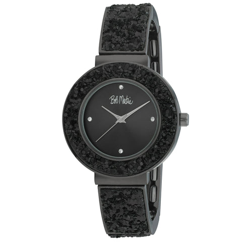 Bob Mackie Women's Black 35mm Stretch Sequin Expansion Watch | Bob Mackie In Lebanon