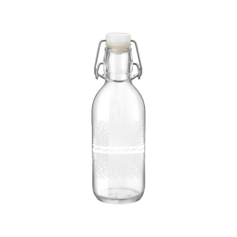 Bormiolo Rocco Transparent White Printed Water Bottle | Bormiolo Rocco In Lebanon
