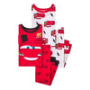 Disney Boy's White & Red Cars Tight Fitting Cotton Long Sleeve Pajama Set 4 Pieces | Disney In Lebanon