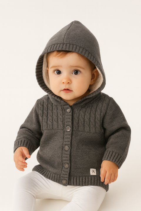 Boboli Baby Girl's Grey Buttoned Jacket | Boboli in Lebanon