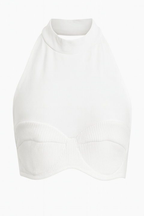 Bershka Women's White Crop Top MAK152