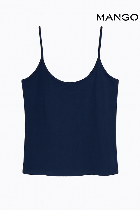 Mango Women's Navy Blue Sleeveless Camisole | Mango in Lebanon