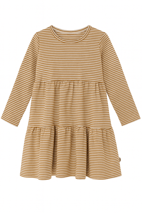 POMPdeLUX Baby Girl's Mustard Striped Dress |POMPdeLUX in Lebanon
